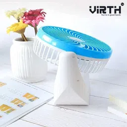 Virth USB Rechargeable 3 Blade Mini Fan Ultra High Speed Air Cooling Portable Mini Fan For Home, Office USB Fan image 5