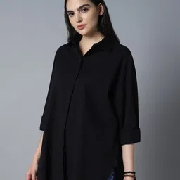 Women Boxy Fit Solid Casual Shirt-image-72