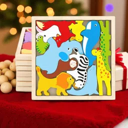 vhd Multicolor Wooden Animal Puzzle – Fun & Educational Toy for Kids W68-picture-22
