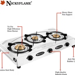 nickyflame Heavy Body - BUMBLE-M4130 Stainless Steel Manual Gas Stove image 3