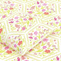 dreamscape Cotton Single Flat 140 TC Floral Bedsheet image 4