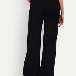 broadstar Women Loose Fit Black Lycra Blend Trousers image 2