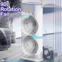 Coolmist Dual Mist Mini Air Cooler | Portable USB Rechargeable Fan for Cooling 5.2 GHz AM2 2 Core Processor Designed for Workstation image 4