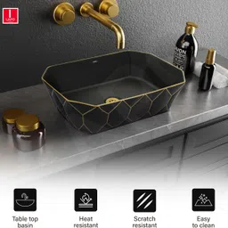 lapo Vessel Sink Basin for Bathroom Ceramic Table Top Wash Basin - A-320 Table Top Basin image 4