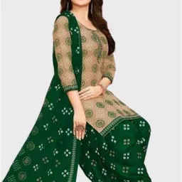 everethnic Unstitched Cotton Blend Salwar Suit Material Self Design-picture-14