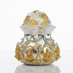 sai divya kalash with gold silver coin Decorative Showpiece - 16 cm-picture-37