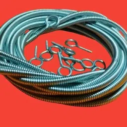 tridev enterprises 500 cm spring wire cable anf 10 free hooks Curtain Ring with Hook image 1