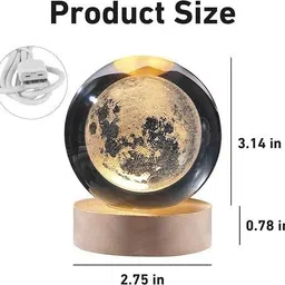 the organized 3D CRYSTAL BALL MOON LAMP Night Lamp image 2