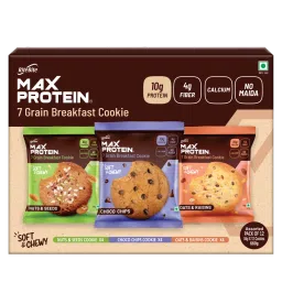 RiteBite Max Protein Cookies Assorted - Choco Chips, x 4 Nuts & Seeds x 4, Oats & Raisins x 4 (Pack of 12), 660 g-picture-17