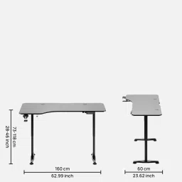 green soul Trigger Writing Table in Black With Adjustable Height image 2