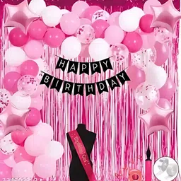 foogaa Birthday Decoration Kit for Girls - Pink Banner-picture-20