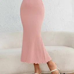 jo jo creation Women Self Design Pencil Pink Skirt image 3