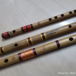 shree om crafts D# (Sharp) flute Of Bamboo Middle Scale for Beginners with Cover for protect Bamboo Flute image 5