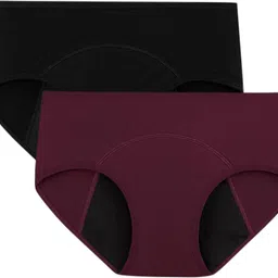 ummiss Pack of 2 Women Periods Black, Maroon Panty image 1