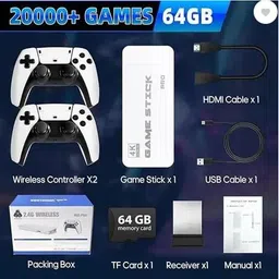 ZEPAD M15-4K HD TV Video Game 2.4G Wireless Game Stick With 2 Wireless Controller 64 GB with Plug & Play, Portable 8 Bit Game Box, 4K HDMI Output 40 Emulator, Tv Video Game image 1