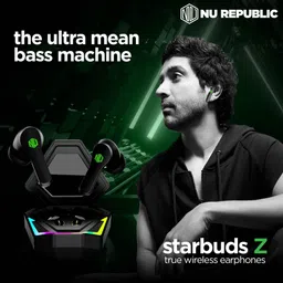 nu republic Starbuds Z with 56 Hr Playtime, X-Bass® Technology, Dual ENC Mic, Multi RGB LEDs Bluetooth Headset image 2