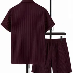 glori star Men Night Suit Set Light Green Striped image 2