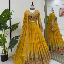 gangotri Embroidered Semi Stitched Lehenga Choli image 2