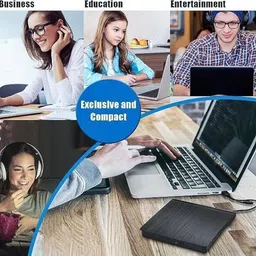 RyzCare 2 in 1 Type C External CD DVD RW Optical Drive DVD Burner DVD Writer External DVD Writer image 5