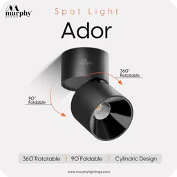 murphy (12W, Black Reflector) 360 Adjustable Surface COB Wall/Ceiling Warm White Recessed Ceiling Lamp image 2