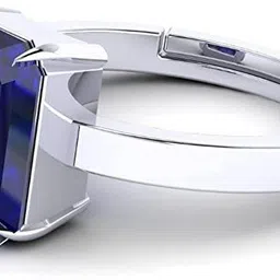 everything gems Brass Sapphire Silver Plated Ring image 3