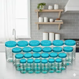 maxtid Utensil Kitchen Rack Food Organizer 24 Plastic Jars Spice & Grain Storage Plastic-picture-26