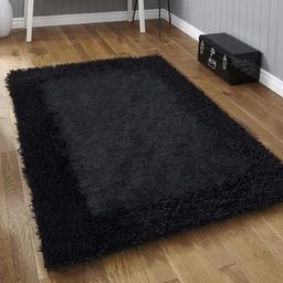 shopgallery Black Polyester Area Rug-picture-7
