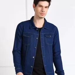 flaring Men Solid Denim Jacket-picture-19