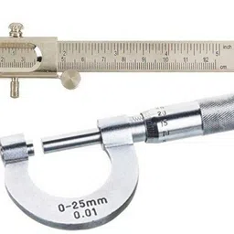 divinext 0-125 mm 5 inch Vernier Caliper + 0-25 mm Micrometer Screw Gauge Measuring Tool Stainless Steel Ruler Scale Depth Gauge for Outside/Inside/Depth/Step Mechanical Vernier Caliper-picture-12
