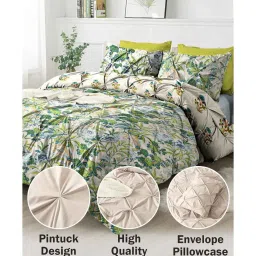the white moss Hannah Pleat Pinch luxurious AC King Comforter with 2 Pillow Cover image 4