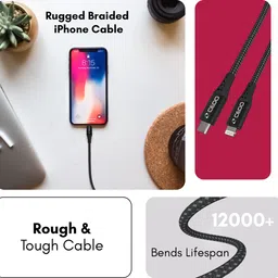 CEDO Lightning Cable 1.2 m 20W PD Fast Charging Type C to Lightning Braided Data Cable image 4