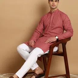 fubar Men Cotton Blend Kurta Pyjama Set image 3