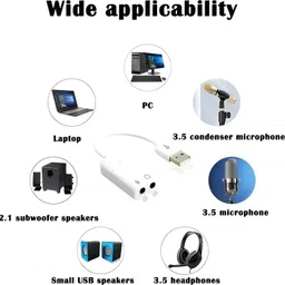 SDMINITEK USB Sound Adapter 7.1 Channel with 3.5mm Headphone & Microphone Compatible with Windows, Mac, macOS, Linux, PS4, PS5 Plug & Play Aluminum Sound Card image 5
