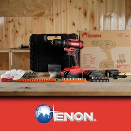 enon Cordless Impact Drill for Home Use, 20V, 1500Rpm, Keyless Chuck 10mm, F/R Trigger, 2 Modes, 2 Batteries, Drill Kit for Wood, Metal, Concrete XE-CD2011 Cordless Drill image 5