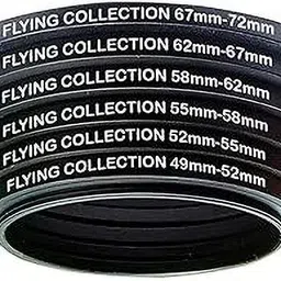 FLYING COLLECTION 49mm to 72mm 62-67mm,67-72mm [ 49mm to 72mm Step Up Lens Filter Ring Set ] Set of 6 Pieces Step Up Ring image 5