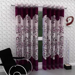 panipat textile hub 153 cm (5 ft) Window Polyester Semi Transparent Curtain (Pack Of 2)-picture-15
