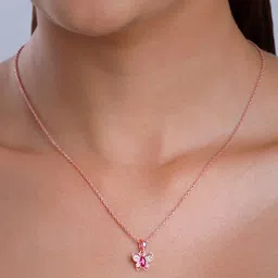 giva 925 Silver Rose Gold Pop Pink Studded Butterfly Pendant Rhodium Plated Sterling Silver Necklace-picture-13