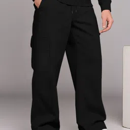 tripr Men Night Suit Set Black Solid image 5