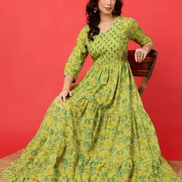 evika Floral Print Viscose Rayon Stitched Anarkali Gown-picture-17