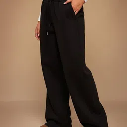 dockstreet Women Solid Black Track Pants-picture-39