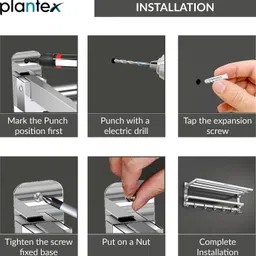 plantex Folding Towel Rack with Hooks for Bathroom/24 Inch Towel Hanger/Towel Stand Silver-Chrome Towel Holder image 5