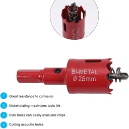 uptodateprouducts 1 PCS 26mm Speed Bi-Metal Hole Saw, Cornhole Board Drill Bit with Positive Rake Teeth for Soft Metal, Drywall, Plastic, Wood, Fiberboard image 5