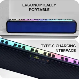 JAXTER 10W Bluetooth Soundbar with RGB Lights, 8H Playtime | BT5.3, AUX, USB 18 W Bluetooth Speaker image 3