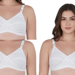 dilsoz Pack of 3 Women Full Coverage Non Padded Bra image 1