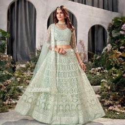 house of common Embroidered Semi Stitched Lehenga Choli-picture-3