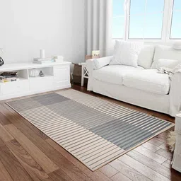 presto Grey Geometric Polyester 3 ft x 5 ft Machine made Carpet image 1