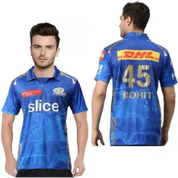 rjm Men Printed, Typography Polo Neck Polyester Blue T-Shirt-picture-24