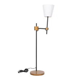 lal10 Twilight White Fabric Shade Novelty Floor Lamp With Metal Base By Lal1 image 2