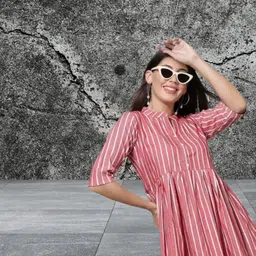 db creation Women Maxi Pink Knee Length Dress image 3