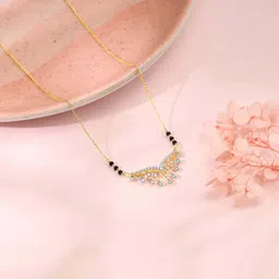 GIVA 14K Gold Pavitra Bandhan Diamond Mangalsutra 14kt Yellow Gold Mangalsutra Tanmaniya-image-45